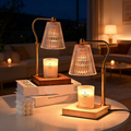Bedside lamp with melting wax lamp