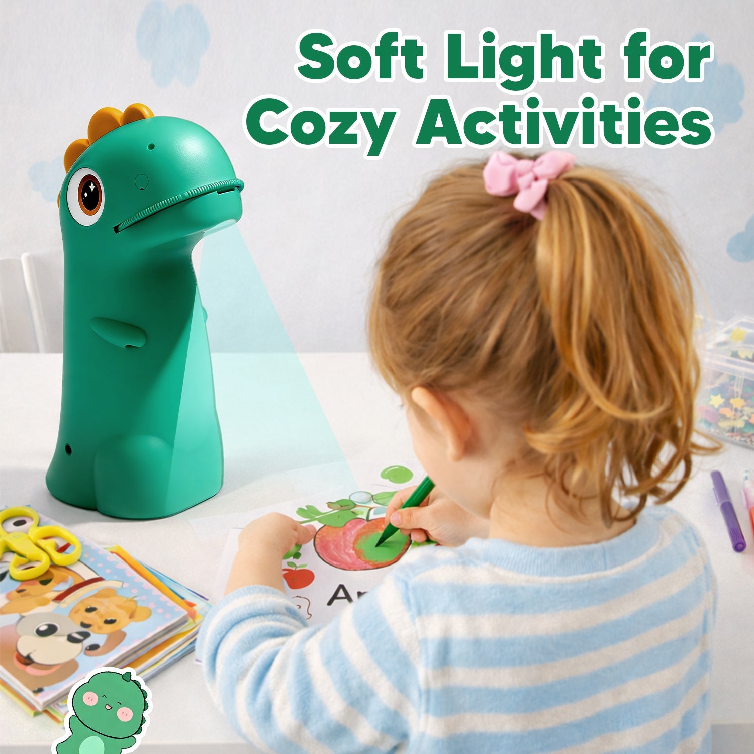 2026 Cute Dinosaur Drawing Projector & Night Light