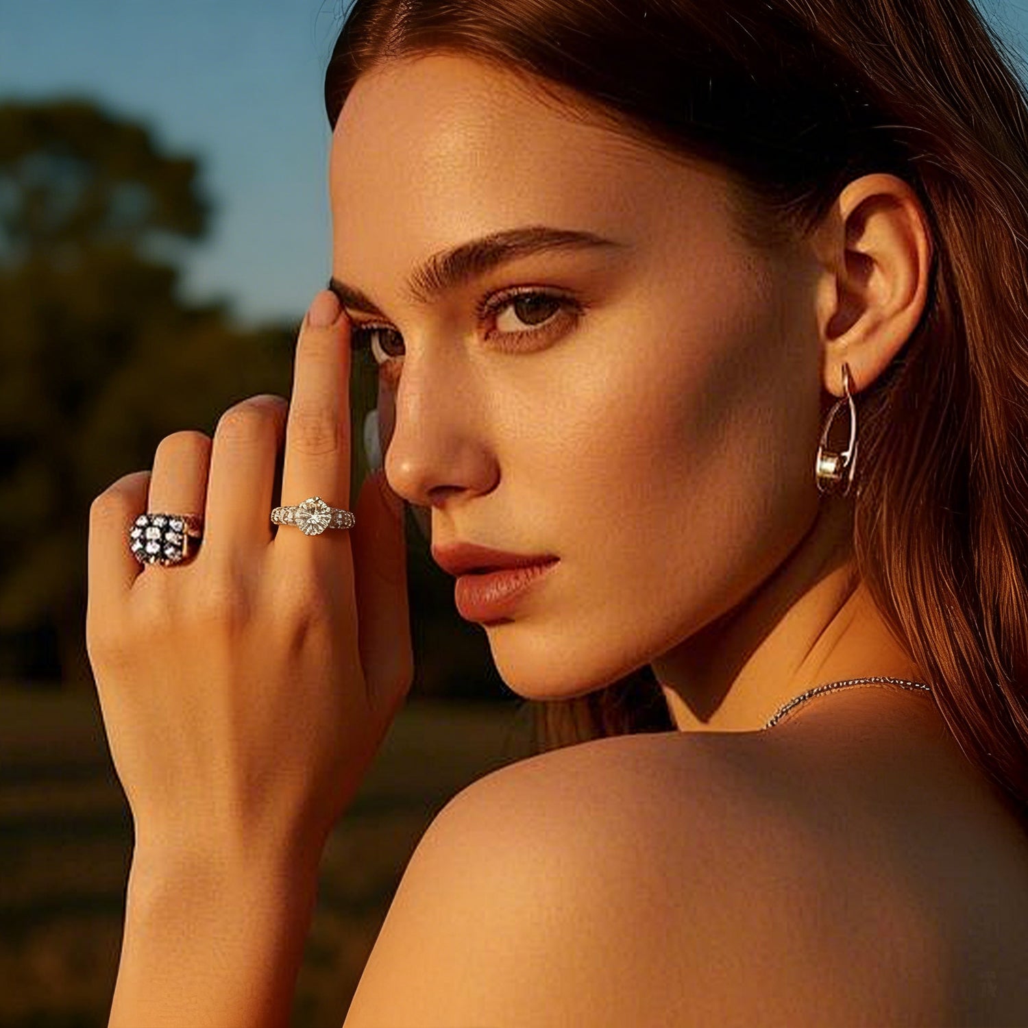 Celeste Halo Oval Engagement Ring