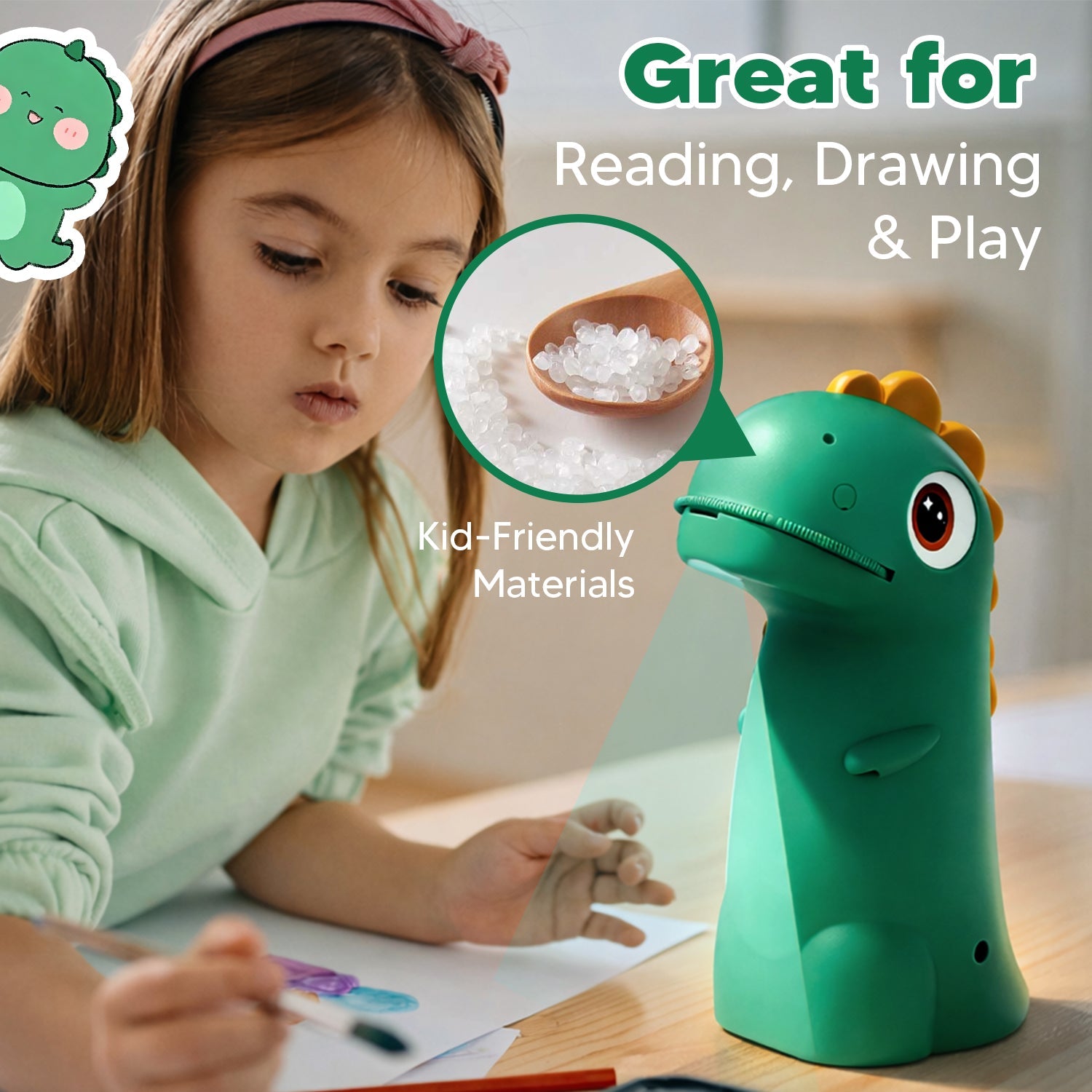 2026 Cute Dinosaur Drawing Projector & Night Light