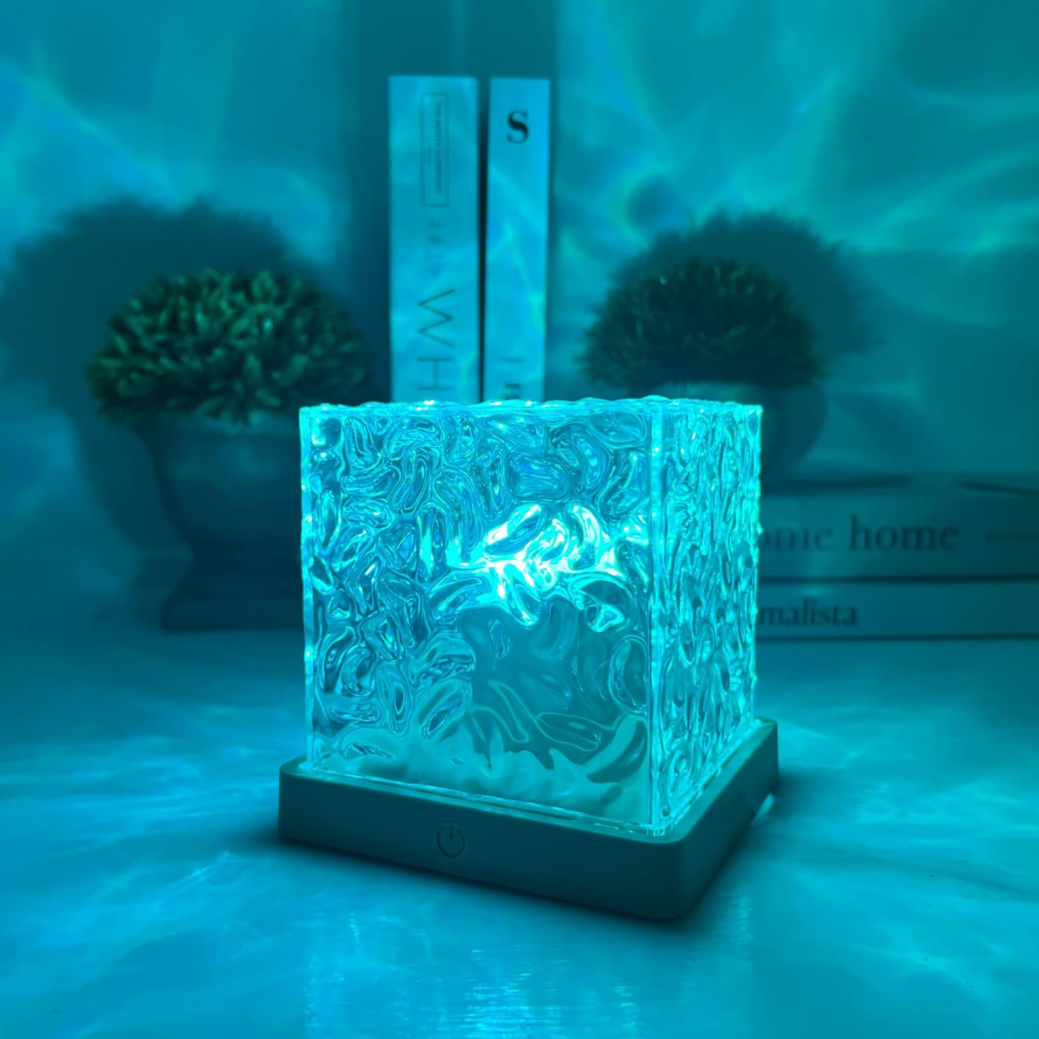 Ocean Wave Projection Light, 16-Color LED Cube Lamp with Remote