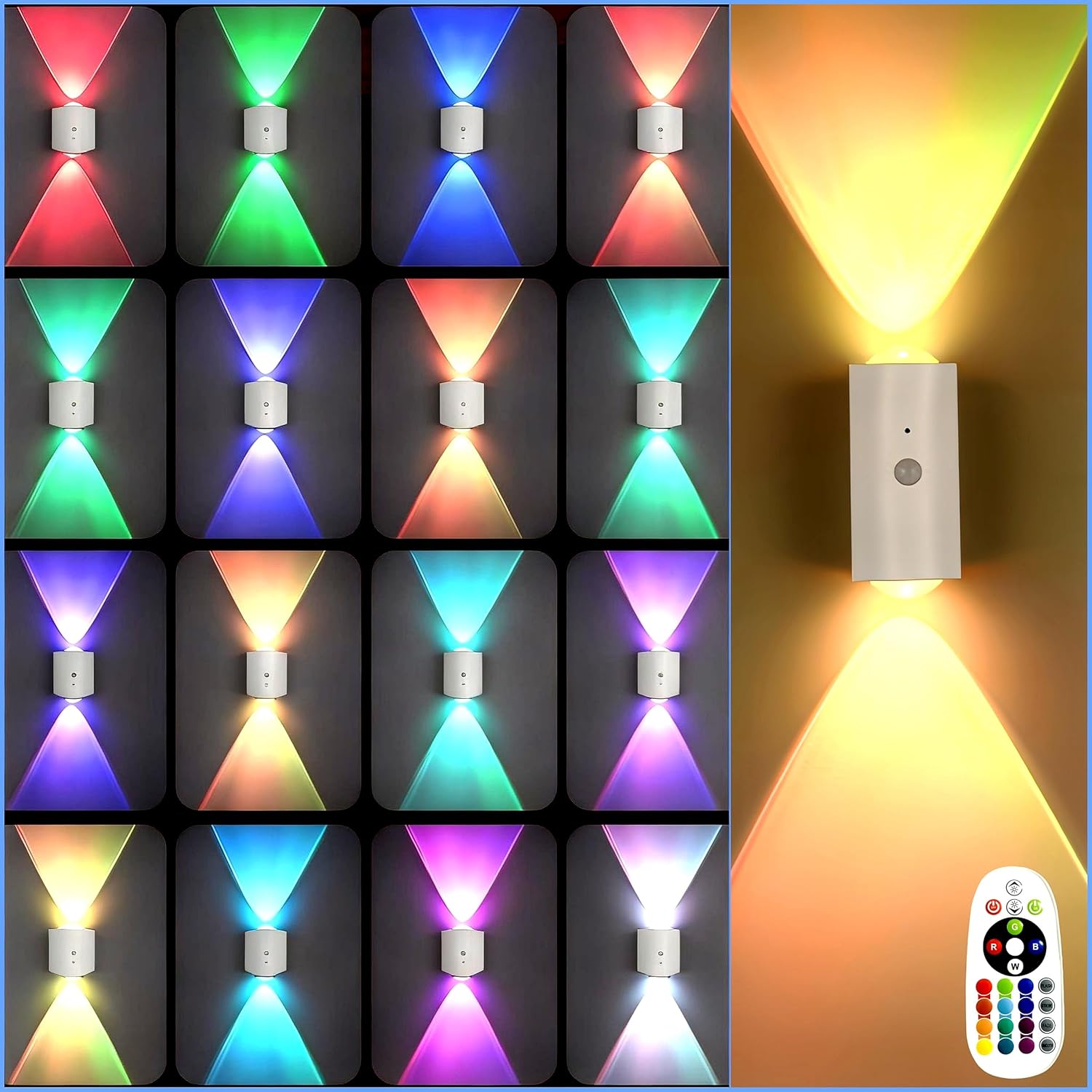 RGB Motion Sensor Wall Lights